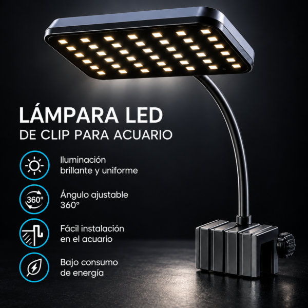 Lámpara LED Full Spectrum con Clip para Acuario 13 W